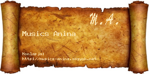 Musics Anina névjegykártya
